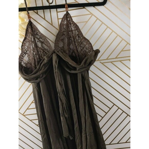 GUESS Women's Brown Halter Neck Top Tank Boho Beaded Drape Flowy Size M NEW - Picture 3 of 11